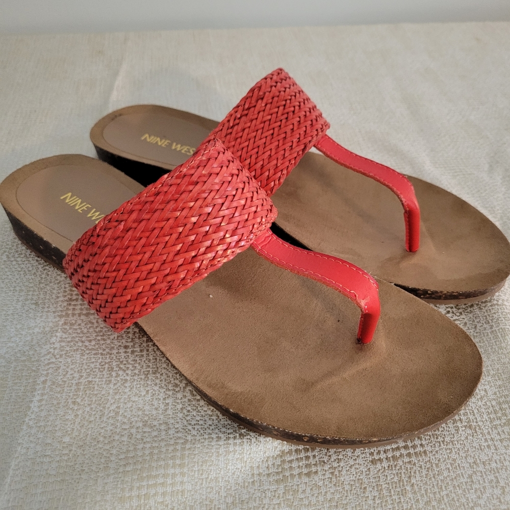 Nine West HarlowGD Sandals, Coral, Size 10M